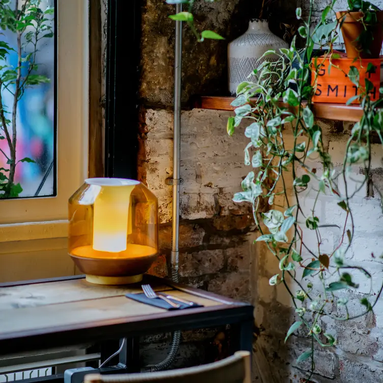 The interior décor at Evelyn's Cafe Bar, one of best vegan restaurants in Manchester.