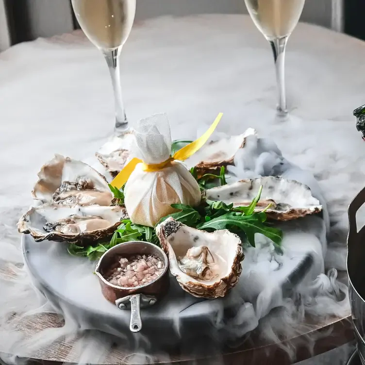 Oysters and champagne at Kyloe Gourmet Steak Restaurant, one of Edinburgh’s best romantic restaurants