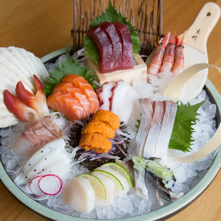 Sashimi on a bed of ice at Yamato Edinburgh, one of the best date night restaurants in Edinburgh.