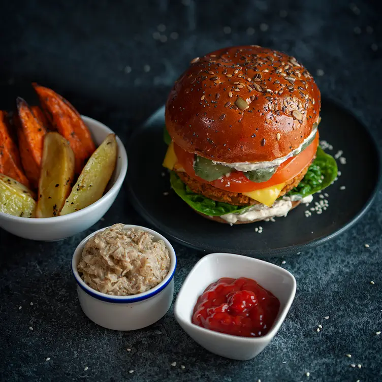 A plant-based burger at Wulf & Lamb