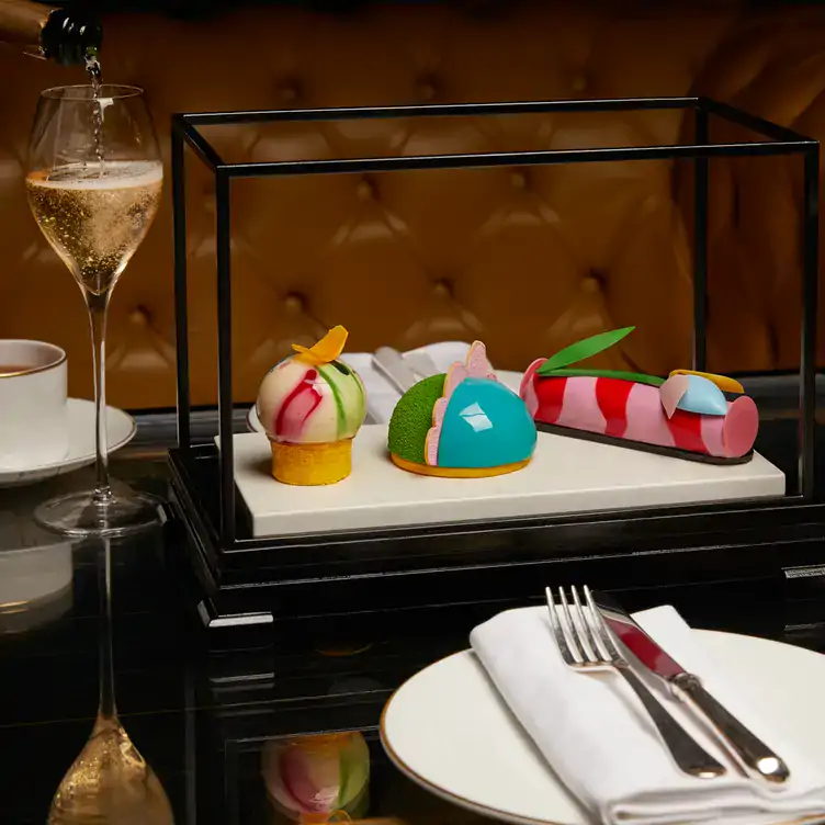 Art-inspired pastries with champagne at Afternoon Tea at Rosewood London