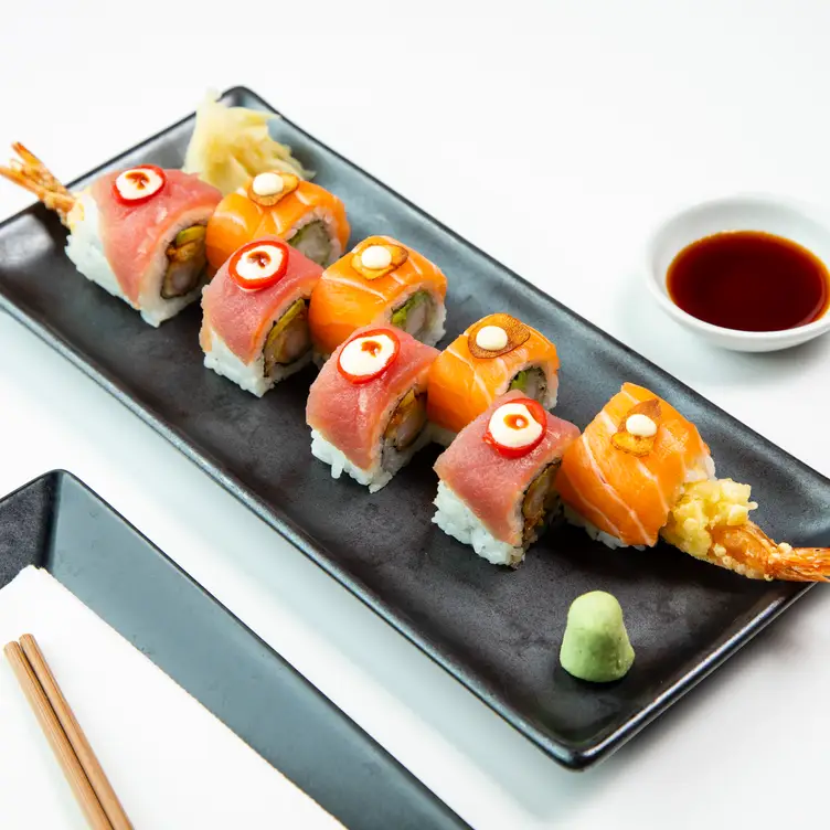 A sushi roll at Inamo, one of the best Japanese restaurants in London.