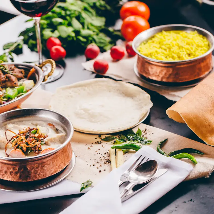 Rice and flatbreads at Dakhin, one of the best Indian restaurants in Glasgow. Credit: Dakhin