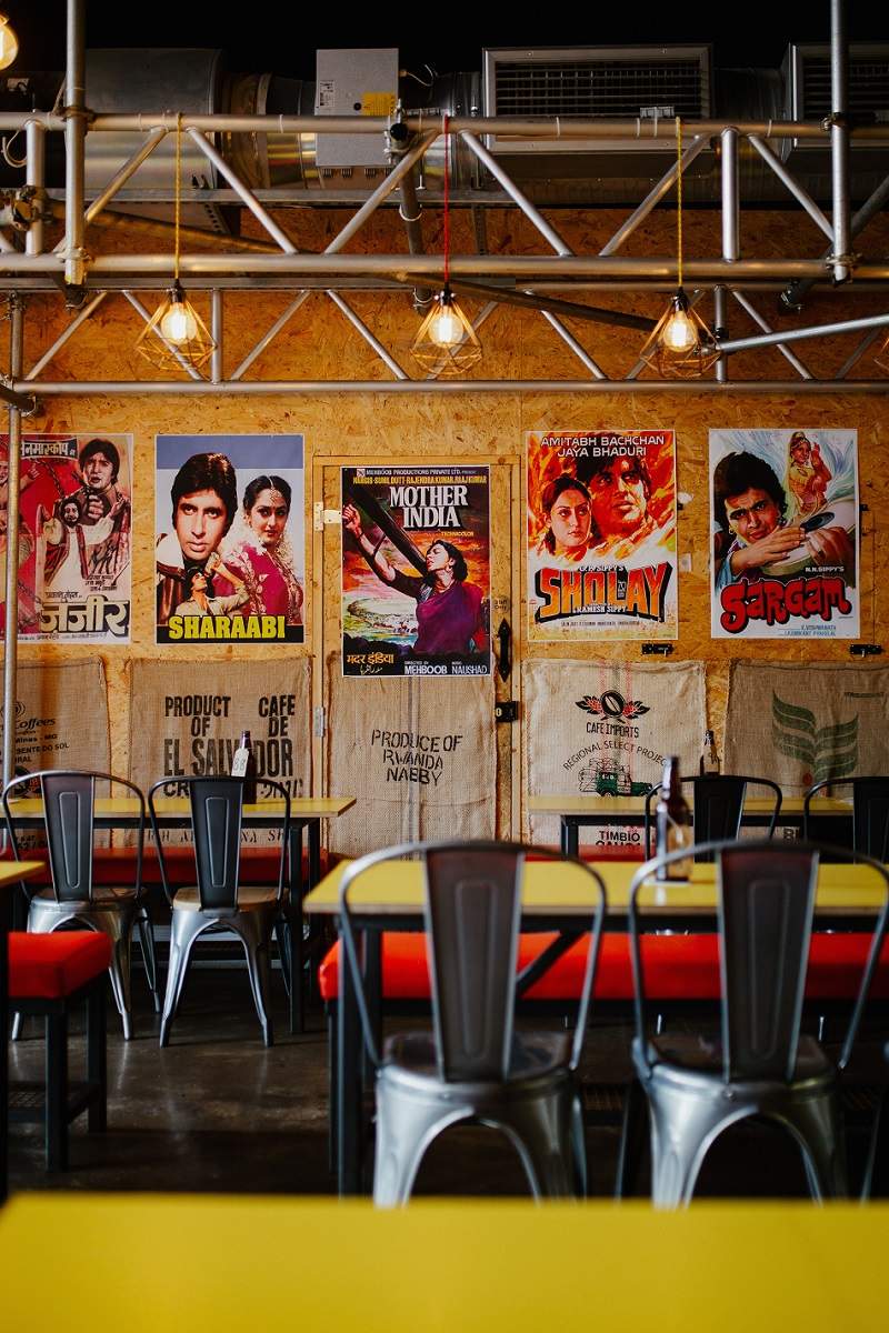 Bollywood posters at Indian Brewery Snowhill, one of the best Indian restaurants in Birmingham. Credit: Indian Brewery Snowhill