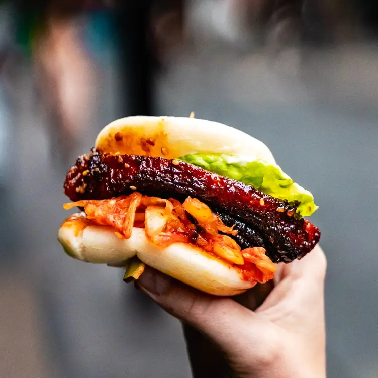 A fresh bao bun with pork filling at Shack-Fuyu, one of London’s top Asian restaurants