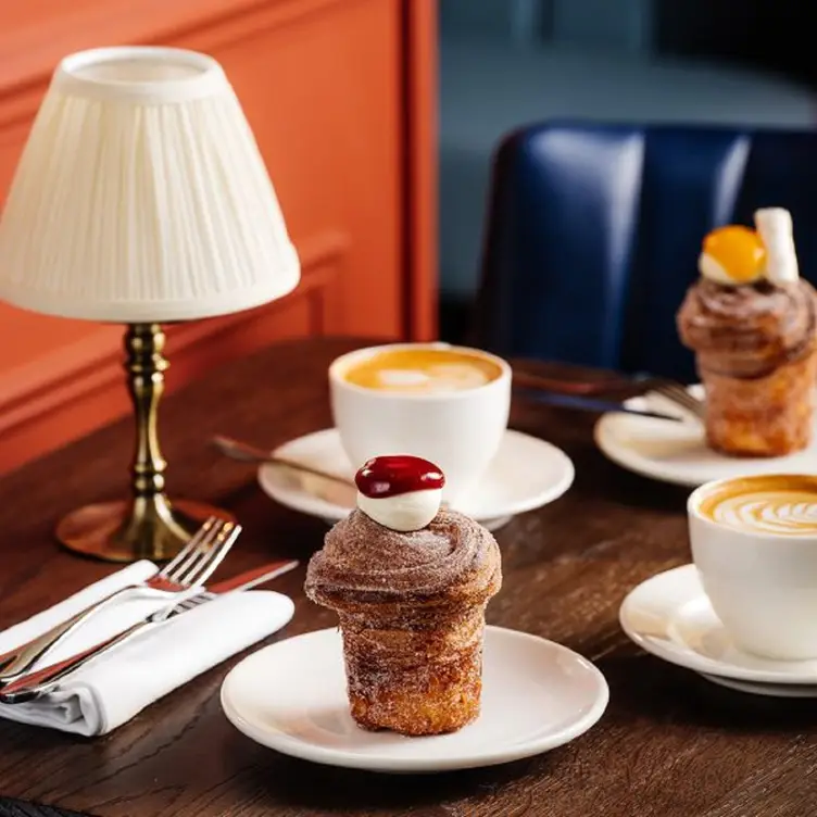 Pastries and coffee at Richoux Piccadilly.