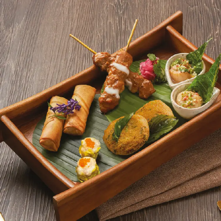 A starter platter at Patara, one of the best London restaurants for Thai food.