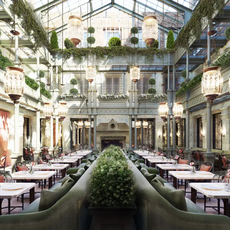 Inside the spectacular three-storey greenhouse at The NoMad London, one of the best hotel restaurants in London