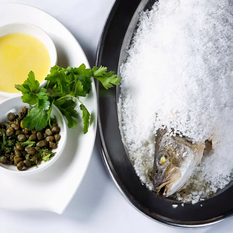 A dish of salted fish at Estiatorio Milos in London.