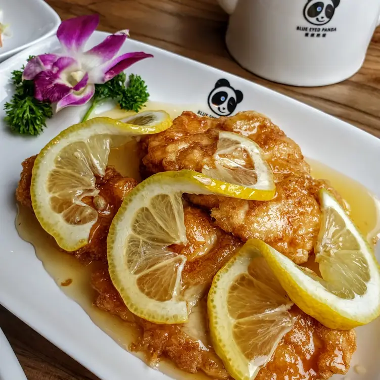 Lemon and a deep-fried dish at Blue Eyed Panda.