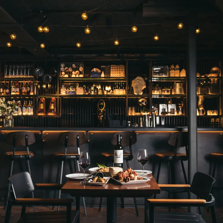 A bar table at Greyhound Café, one of London’s best Asian restaurants.