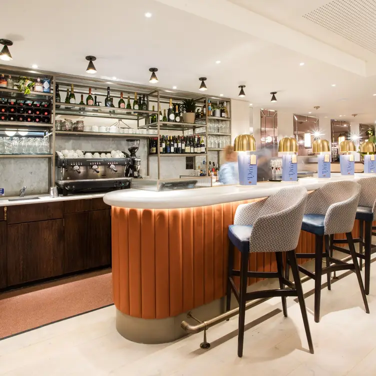 The bar at Côte Brasserie, one of the best French restaurants in London.