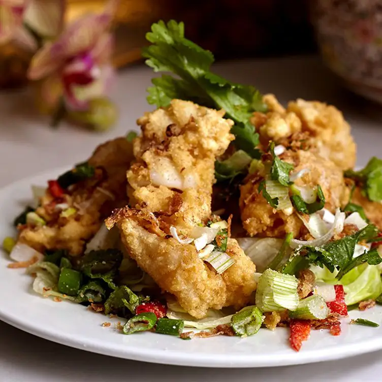 Fried seafood at Papaya Tree, one of the best Thai restaurants in London.