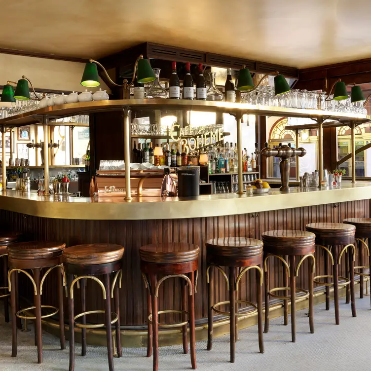 The bar at Café Boheme, one of London’s best jazz bars.