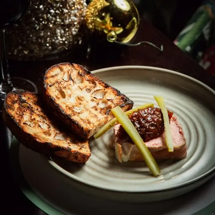 A terrine and bread starter dish at Ralph and Finns, one of the best romantic restaurants in Glasgow