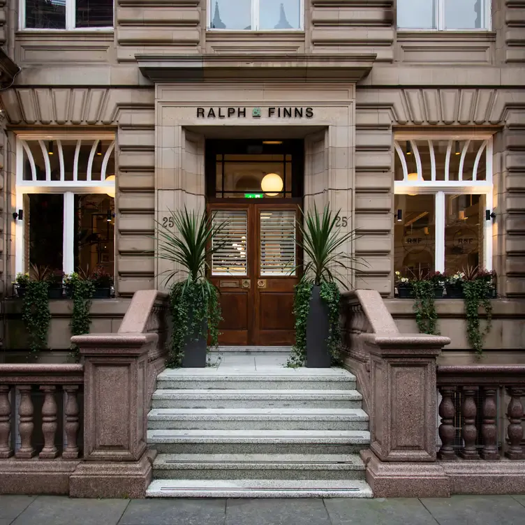 View of the entrance to Ralph and Finns in Glasgow.