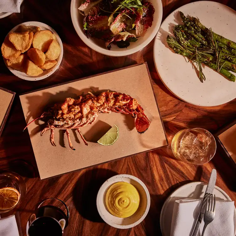 A range of tapas including potatoes, seafood and asparagus at Decimo at The Standard, London.