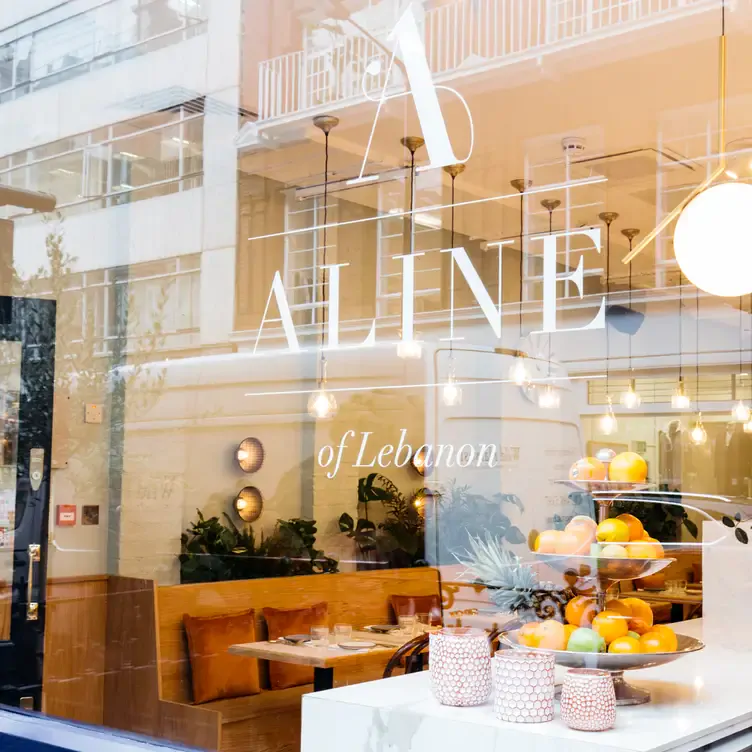 The exterior of Aline Lebanese Kitchen, one of the best Lebanese restaurants in London.