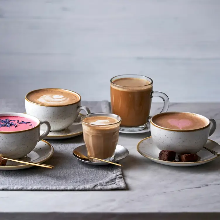 A selection of coffees at The Anthologist One St Peter's Square, one of the best brunches in Manchester