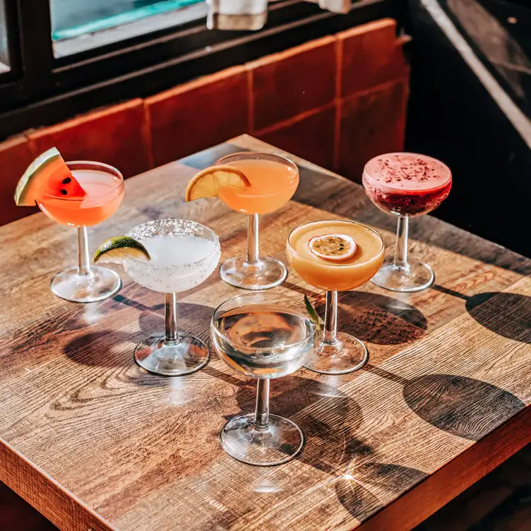 A selection of cocktails at Chingon Tacos, one of the best Mexican restaurants in London.