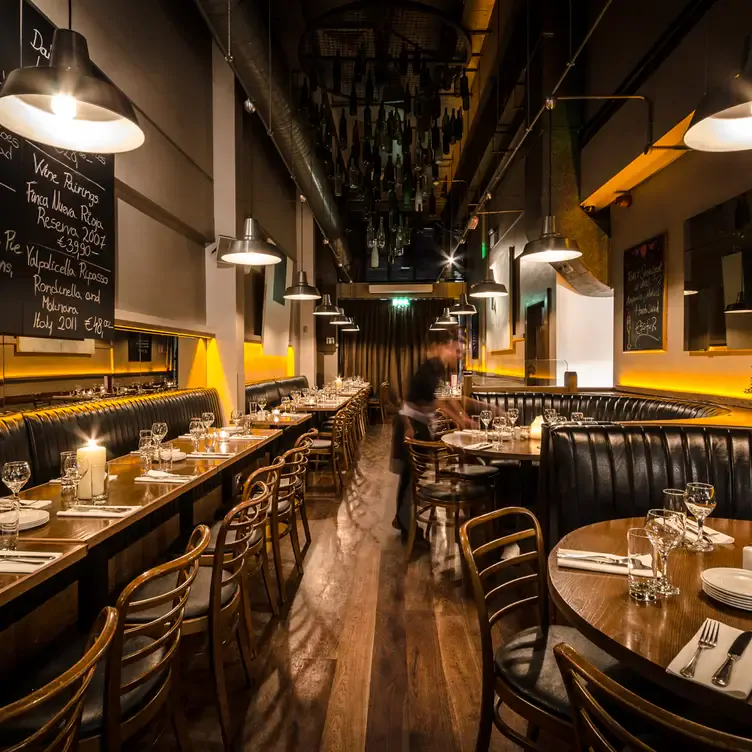 The dining rooms and dark leather booths at Brasserie Sixty6, one of the best places for brunch in Dublin.