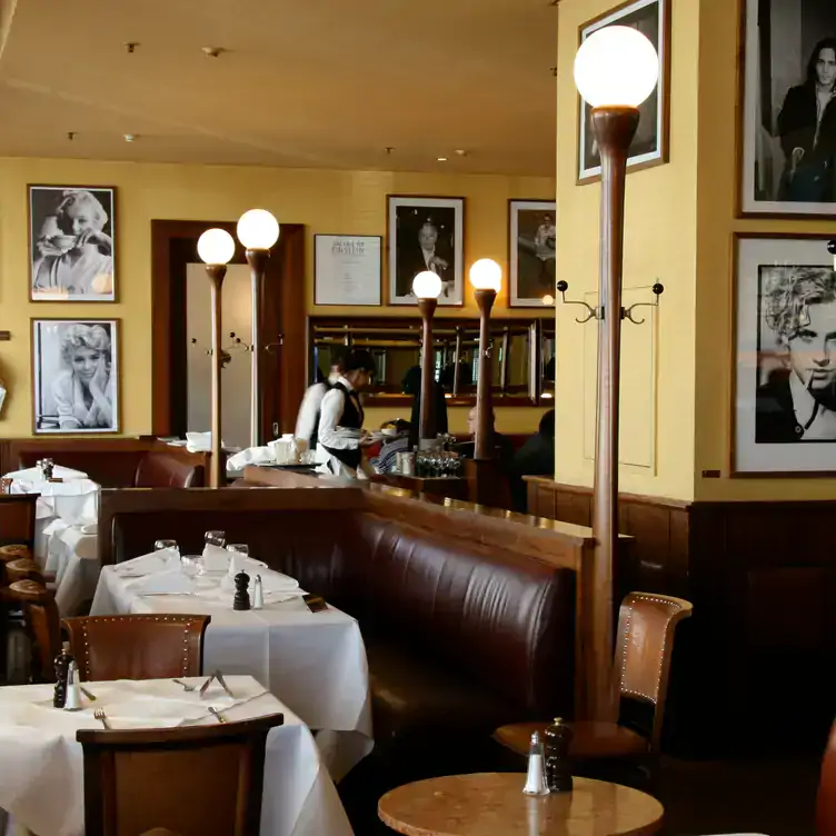 Elegant interiors in a historic cafe at Einstein Unter den Linden in Berlin.