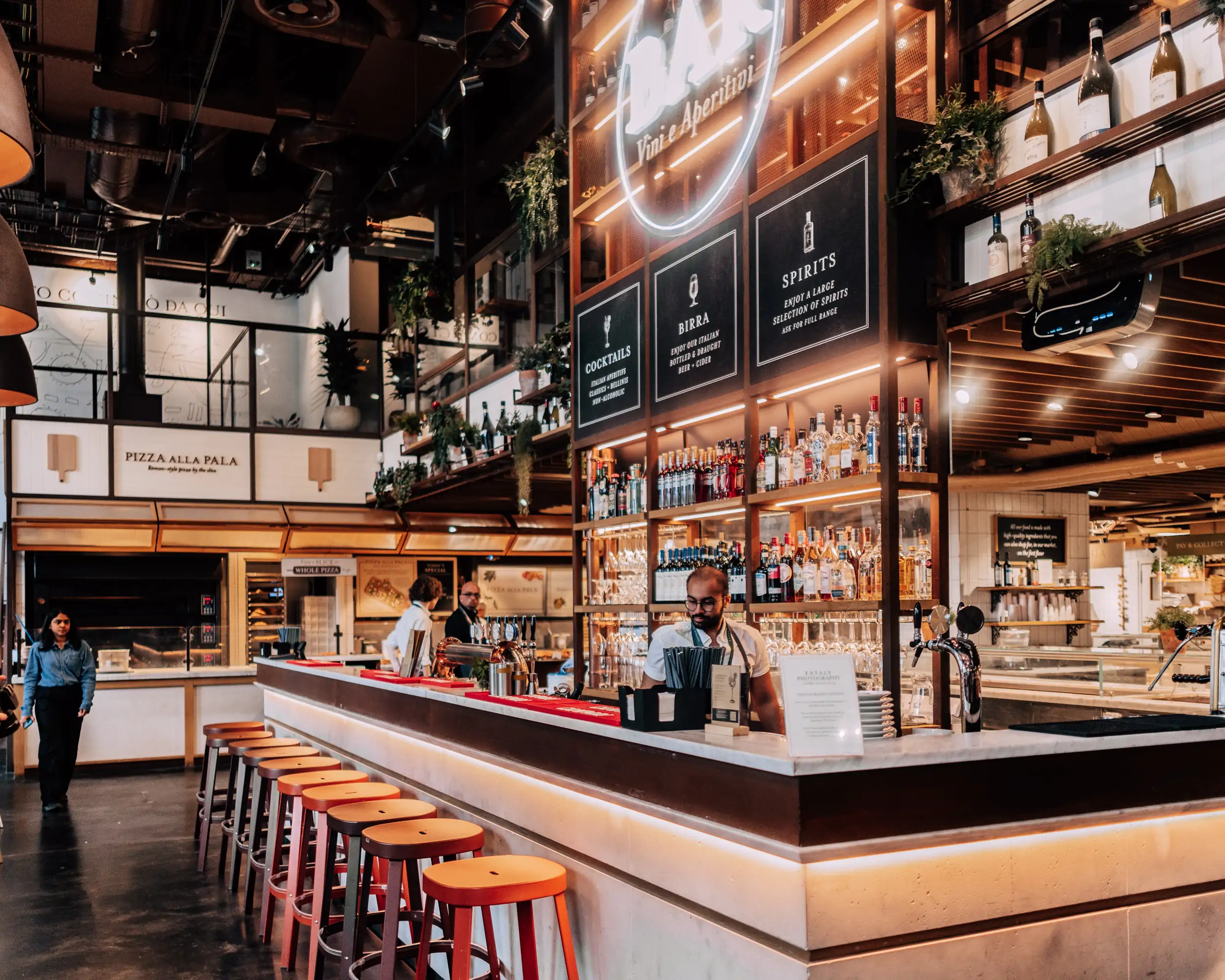 The bar at Terrazza Eataly