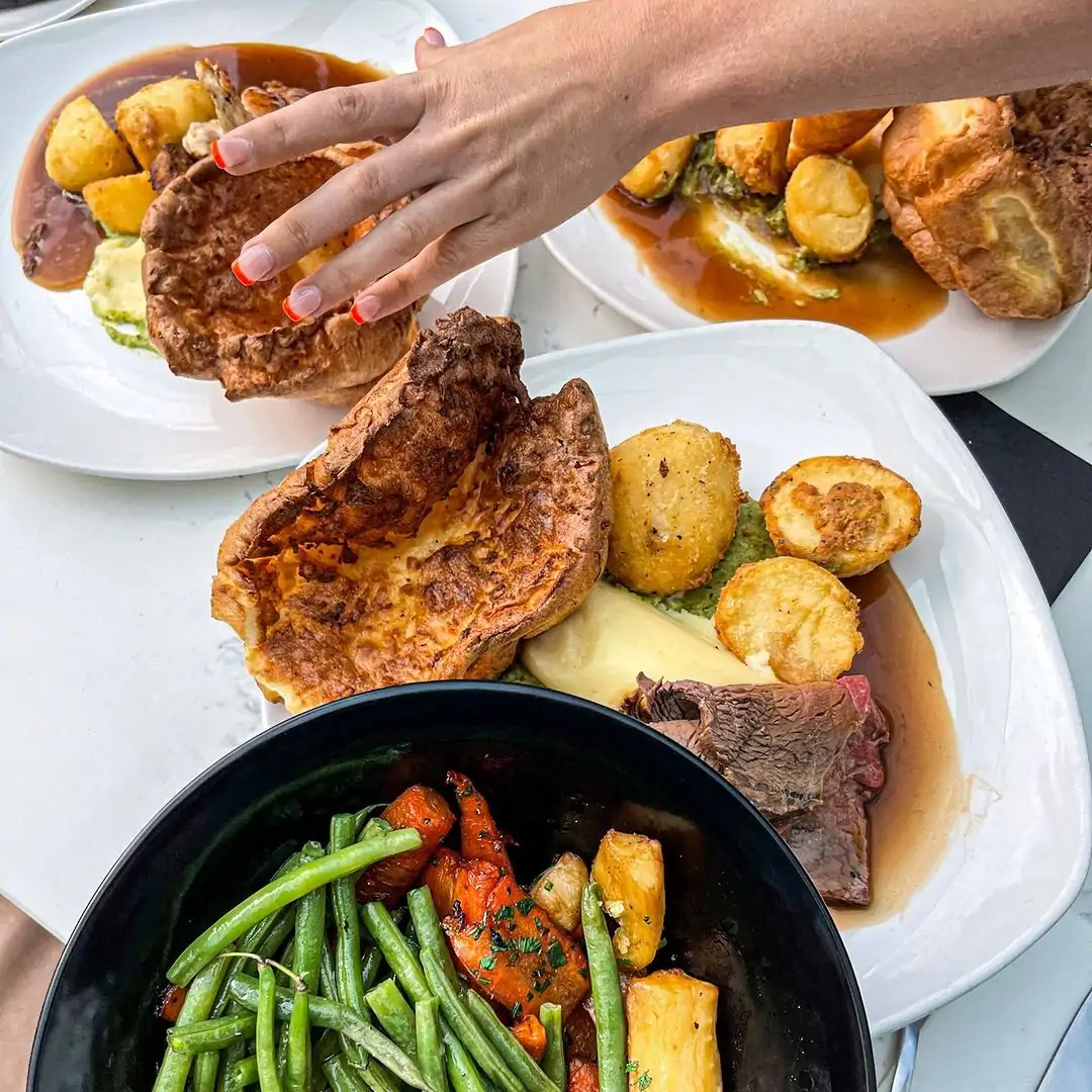 A spread of Sunday roasts at Albert's, one of the best restaurants in Manchester for Sunday roast