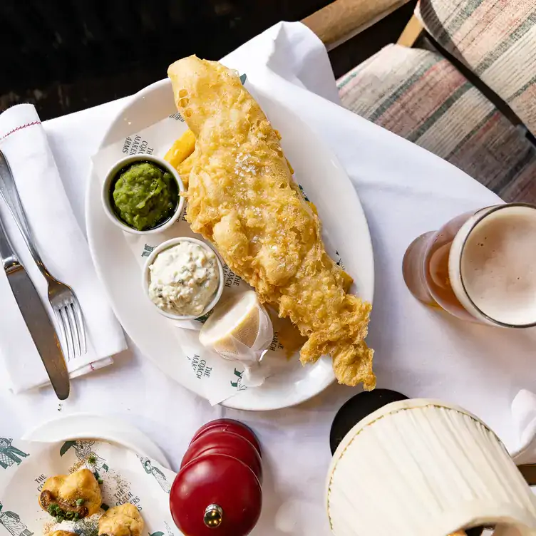 Fish and chips at The Coach Makers Arms Pub Marylebone