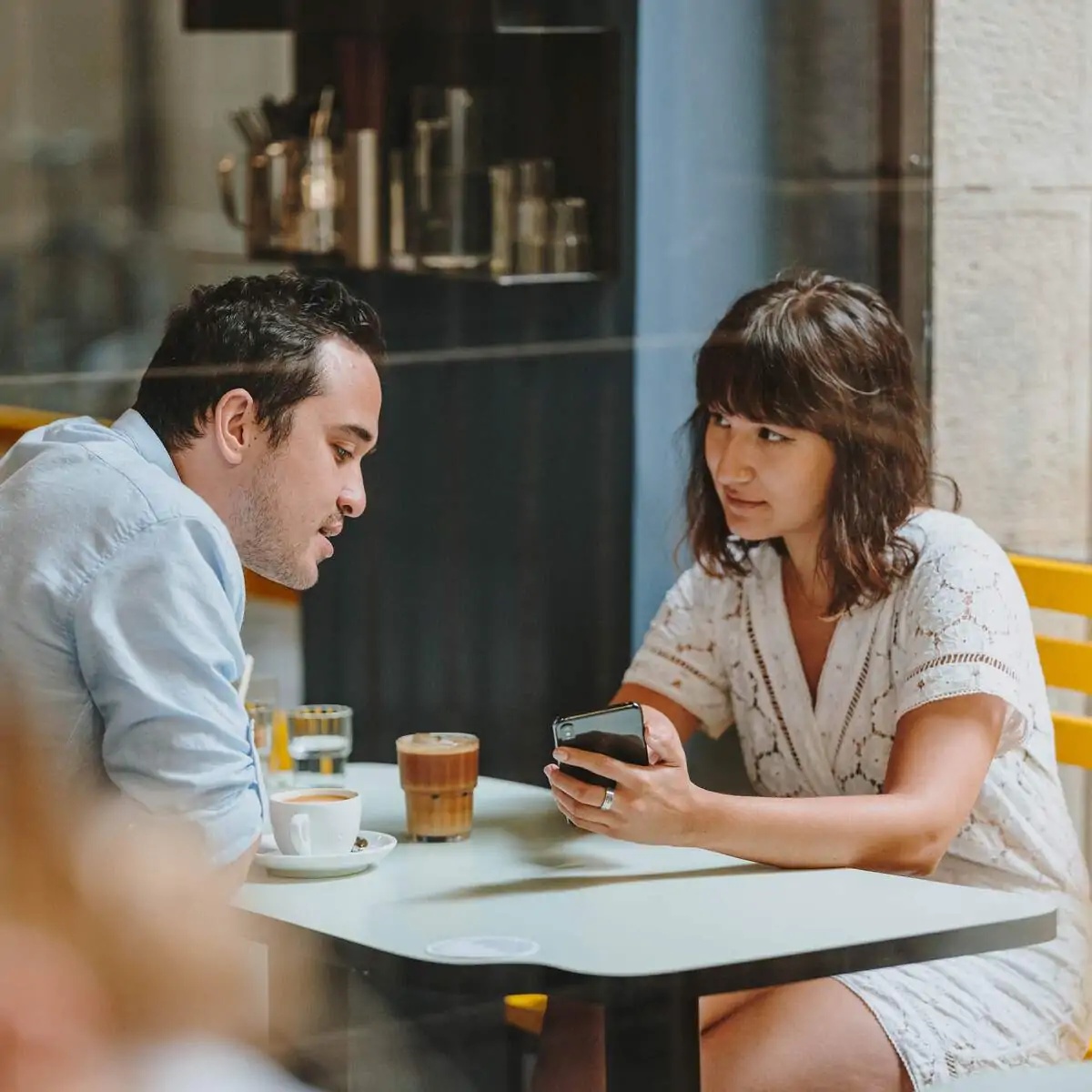 couple with phone