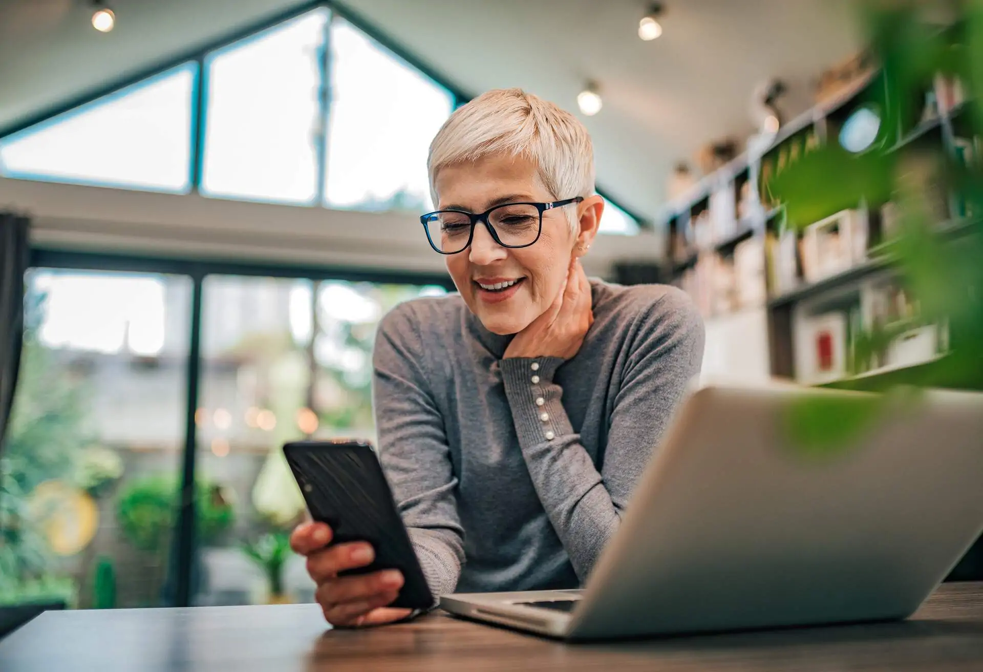 Woman using her smartphone